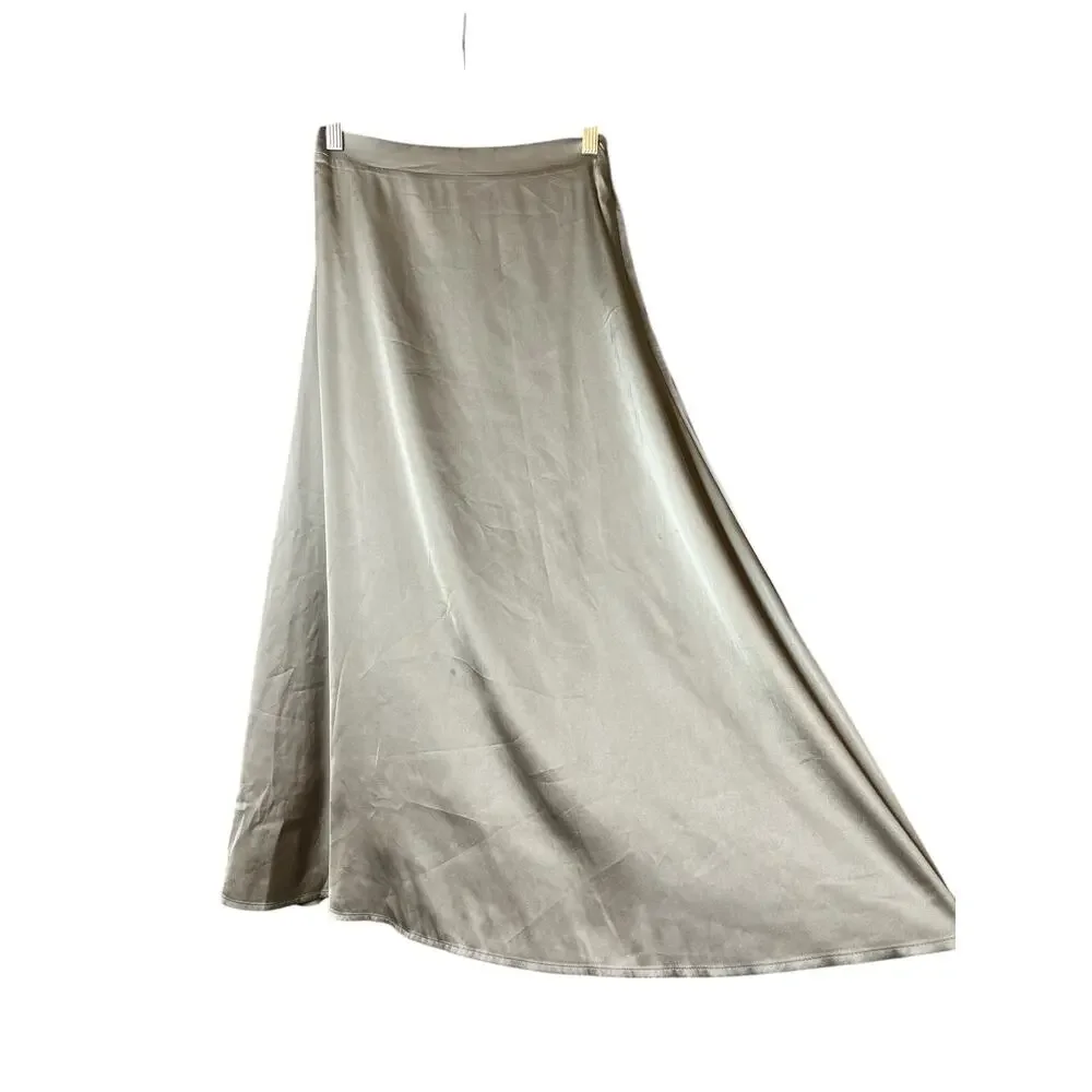 Double Zero High-Waisted Satin Straight Maxi Slip Skirt Size M